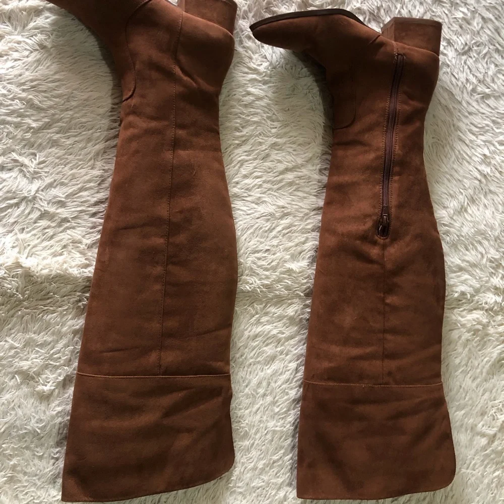 Forever 21 Faux Suede Thigh High Boots - Picture 9 of 14
